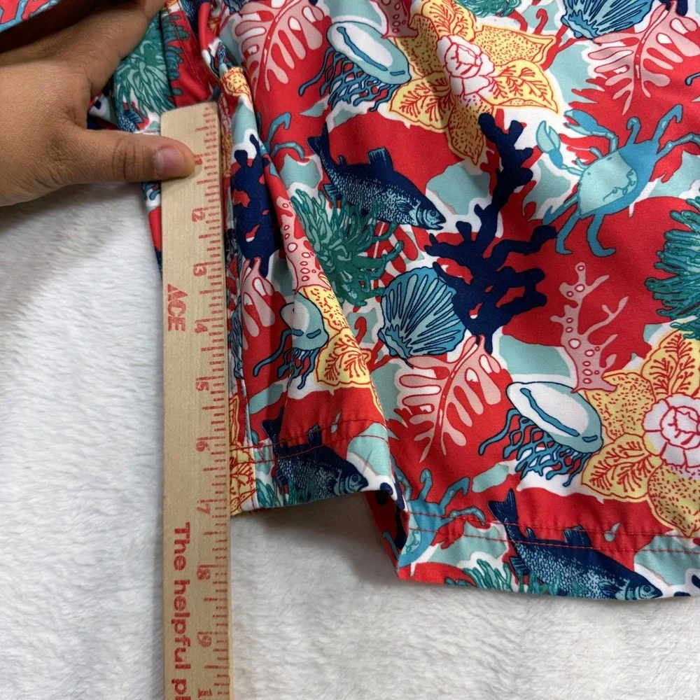 Nautica XL Swim Trunks Board Shorts Beach Coral Fish Jellyfish Drawstring Summer